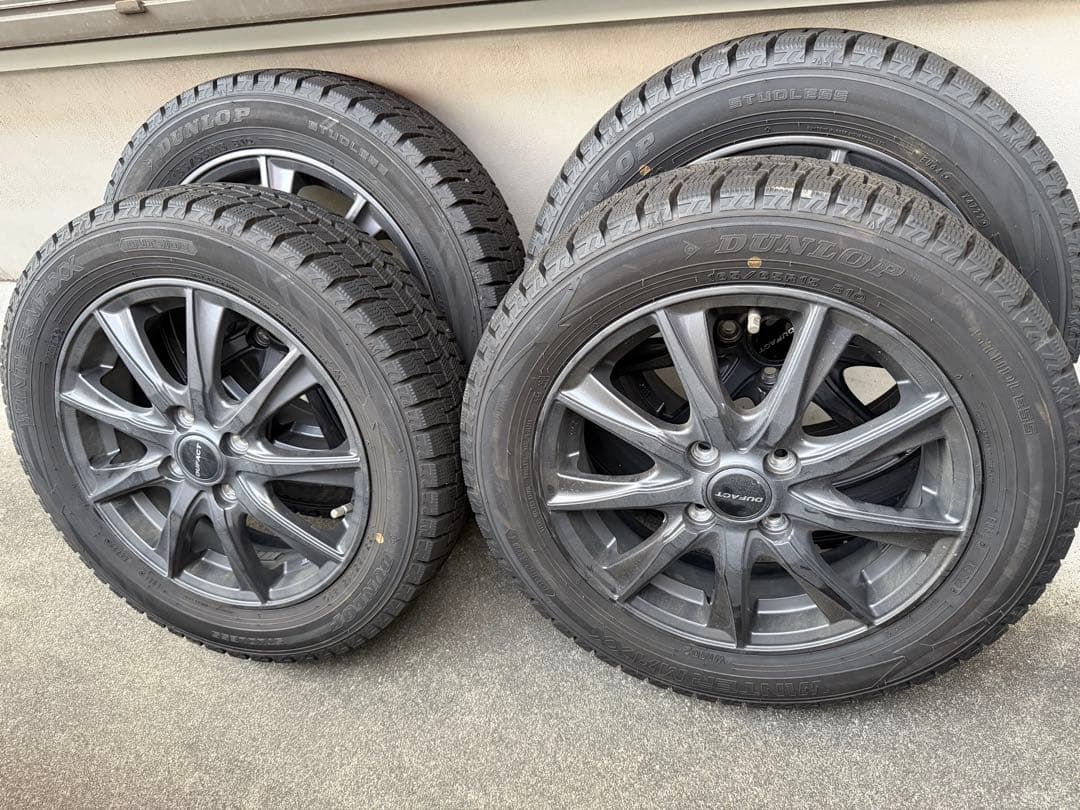 ダンロップ スタッドレス 165/65R15 アルミ付 4本　タフト　たのメル便