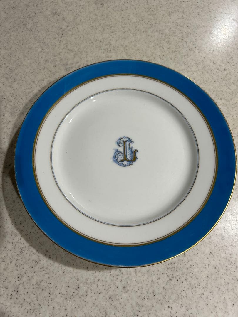 美品　フランスアンティーク コンポティエ モノグラム ケーキスタンド