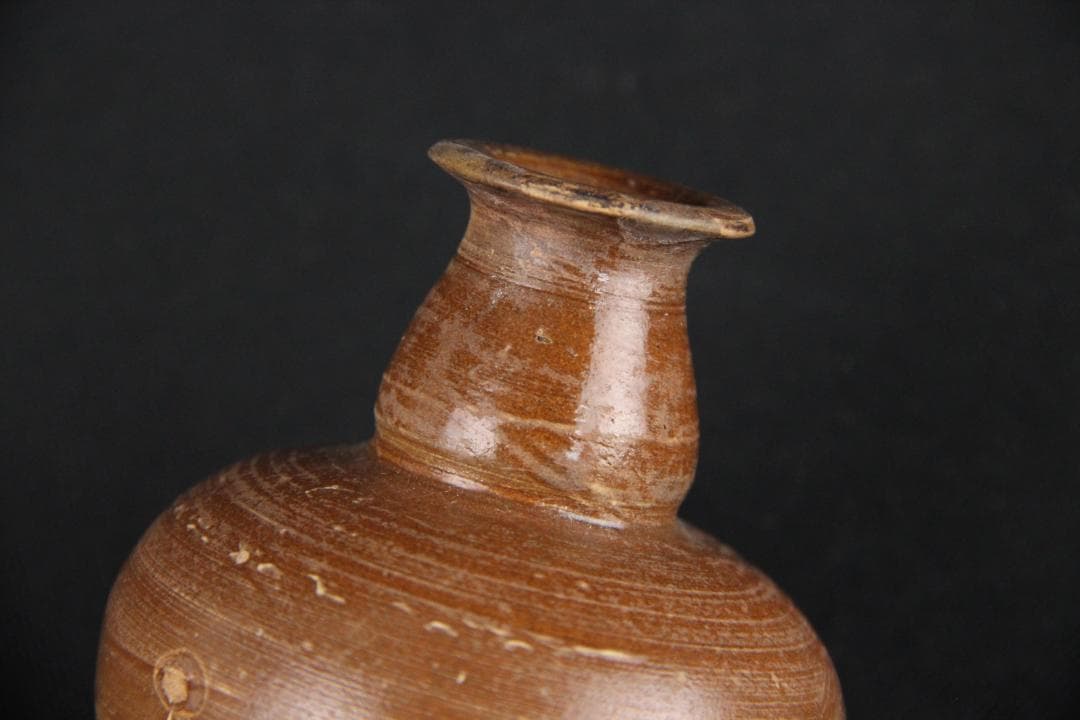 中国　明清時代 褐釉小壺 古民窯 福建窯 唐物 中国古玩 EU11-7