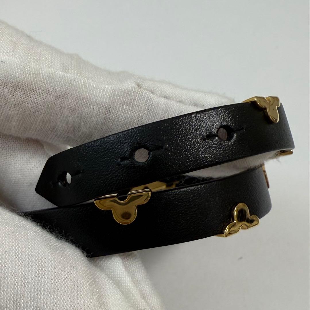 LOUIS VUITTON ブラスレ デイリーモノグラム 黒 ゴールド金具