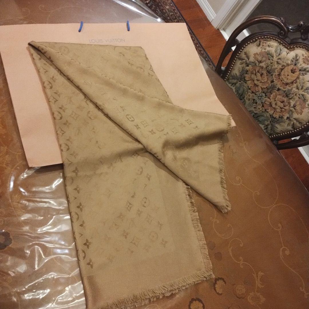 美品！Louis Vuitton ベージュ モノグラム ストール
