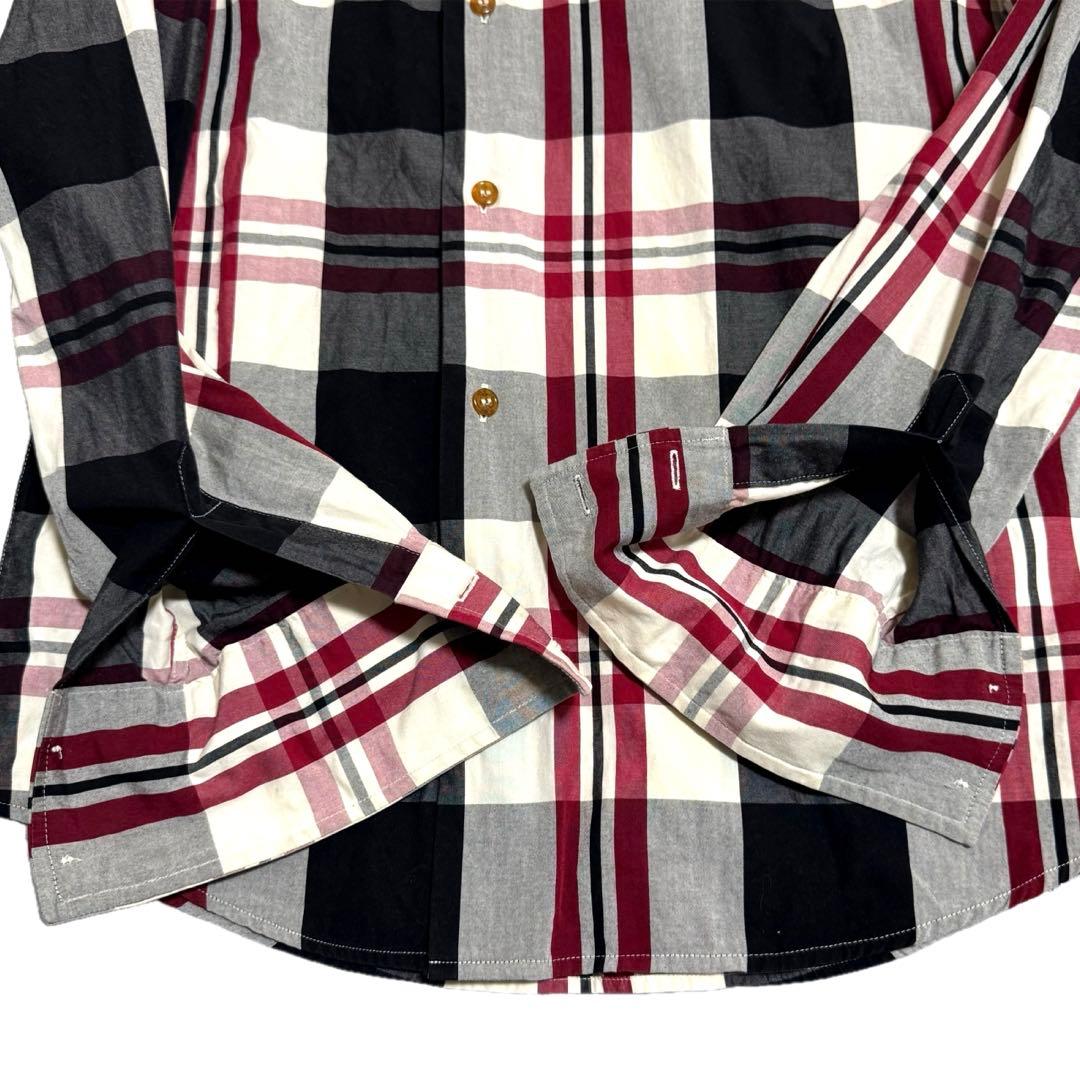 美品 ヴィヴィアン アシンメトリー オーブロゴ チェック シャツ 長袖