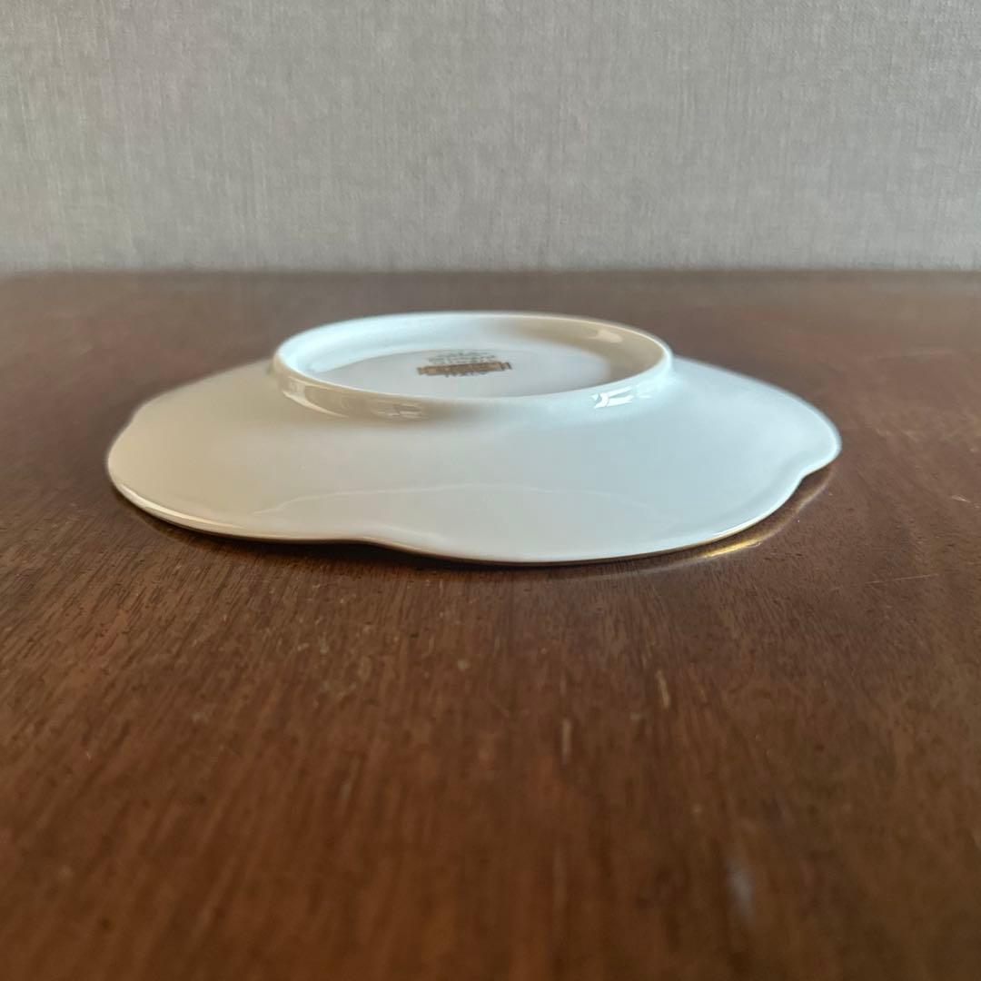 リチャード・ジノリ『レッドコック』皿プレート　花型　赤鶏　金彩