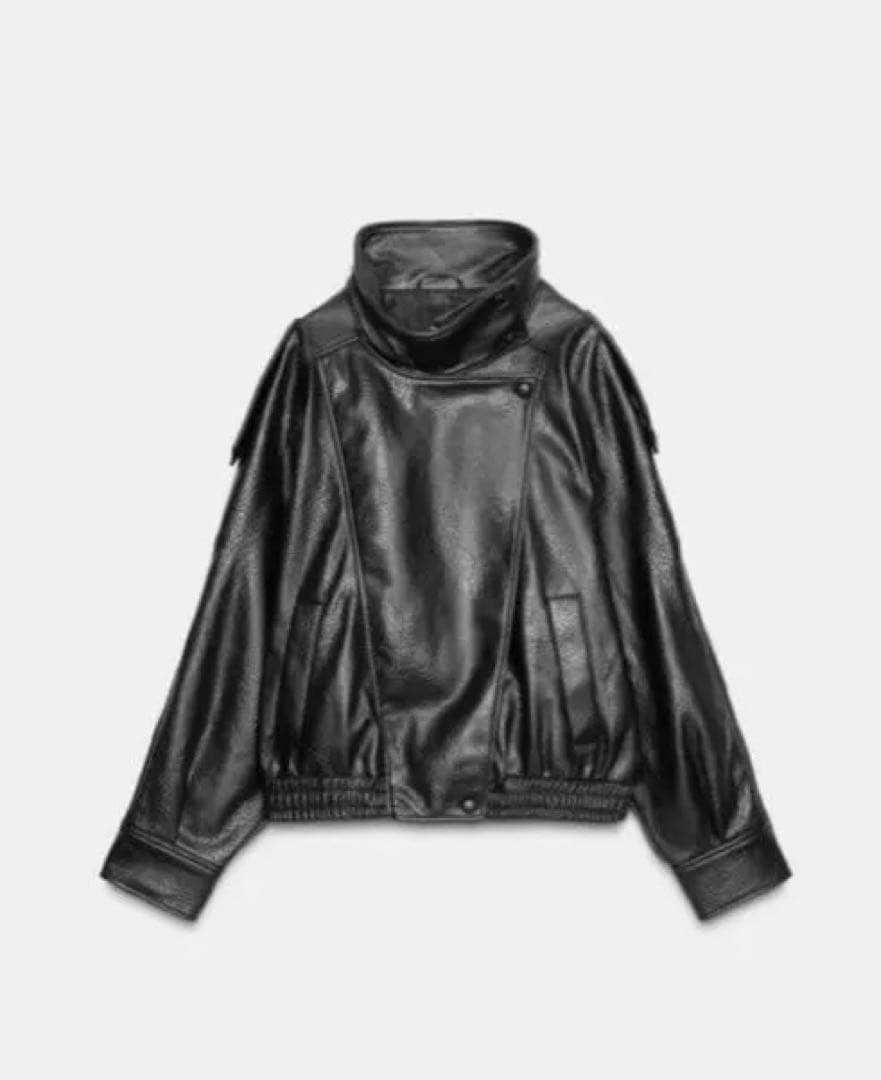 zara フェイクレザージャケット　Mサイズ　タグあり