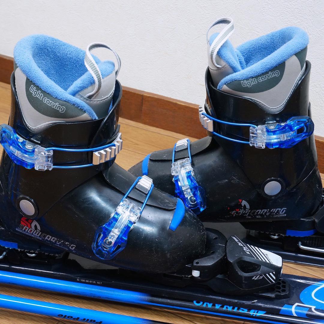 メンテ済 130cm 靴23cm CARVING カービングスキーセット