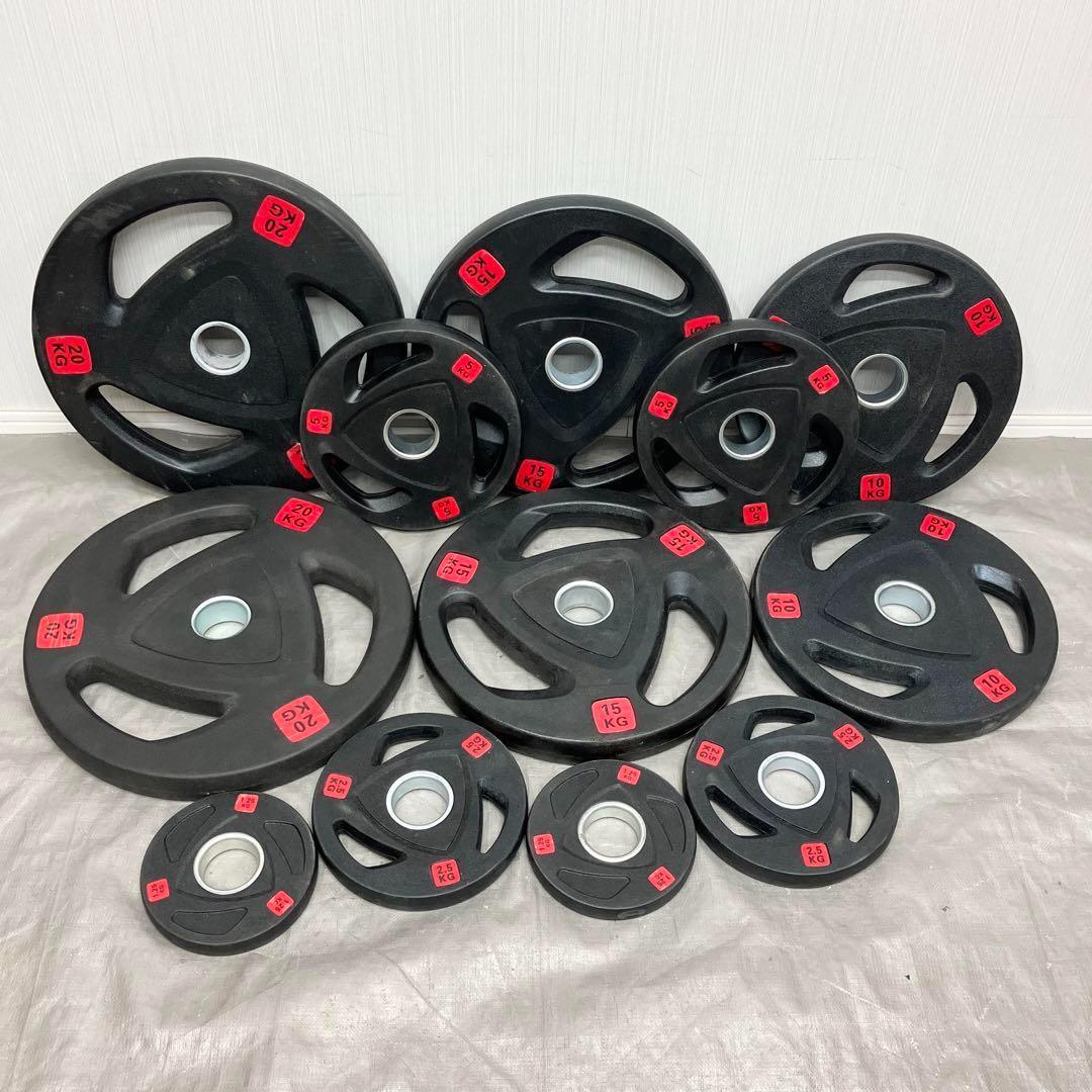 ■最安■ 10枚セット105kg バーベルプレート ウエイトプレート 50m