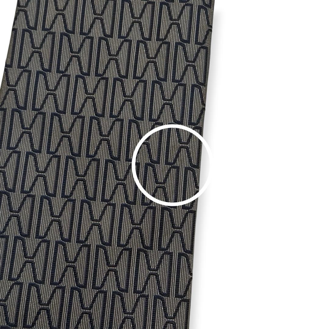 良品✨HERMES ネクタイ　エルメス　ファソネ　H柄　ジャガード　グレー