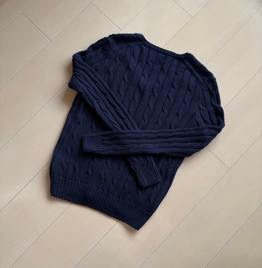 POLO RALPH LAUREN ケーブルニットコットン Vネック セーター