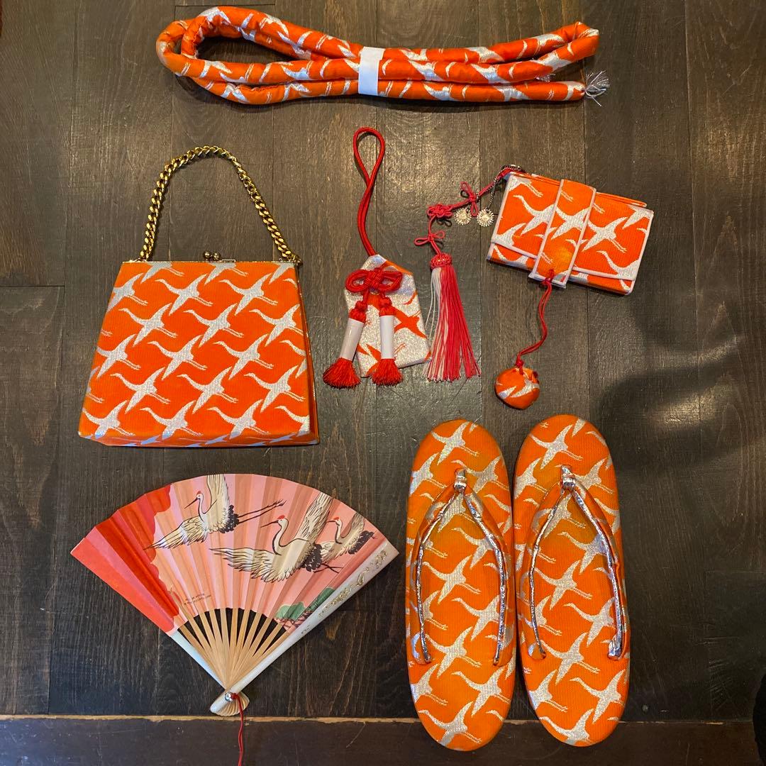 アンティーク 七五三 七歳 大きめ 大正ロマン 着物 帯 小物一式 フルセット