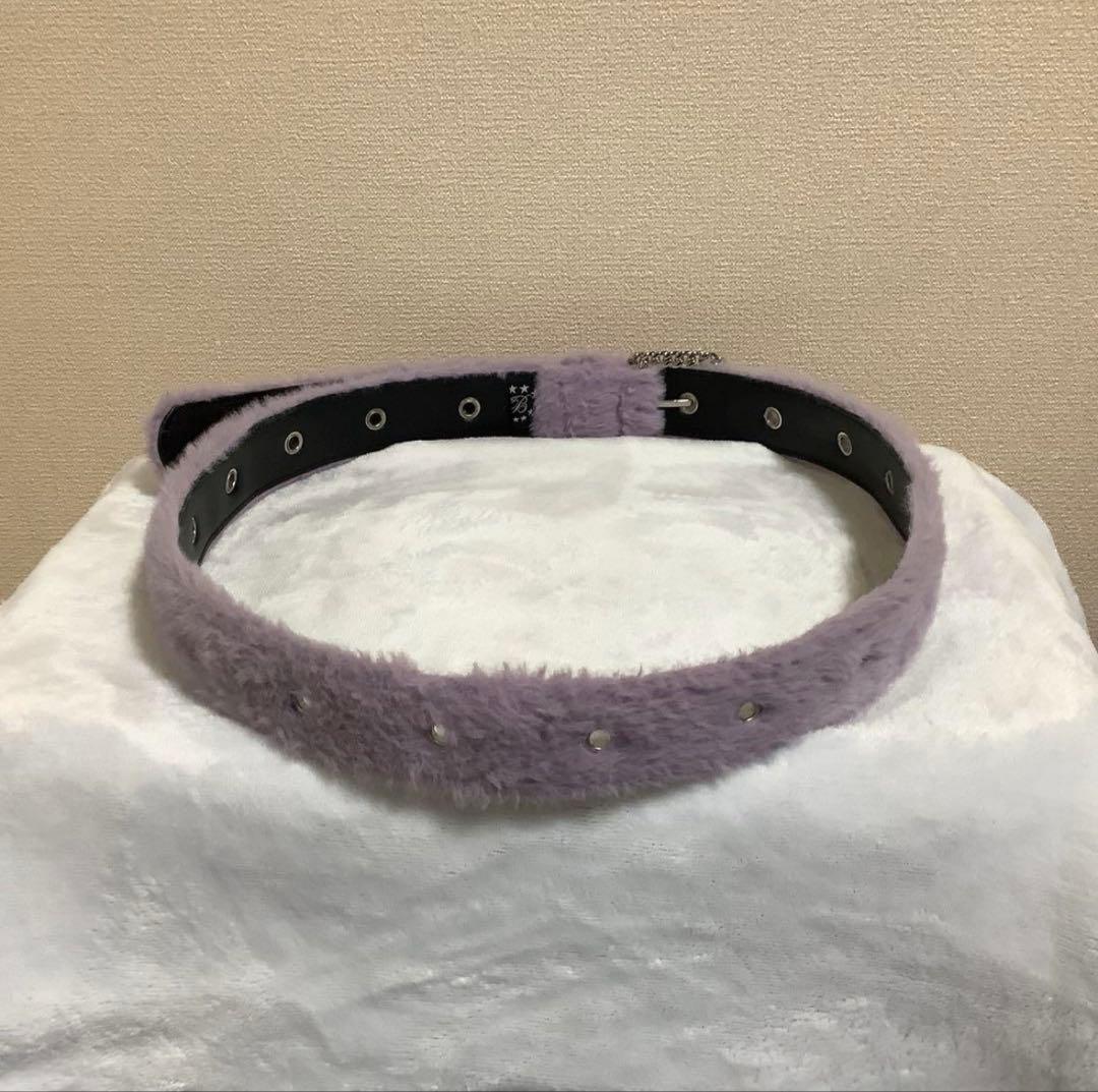 【美品】AFB（エーエフビー）ファーベルト　パープル　サイズXL