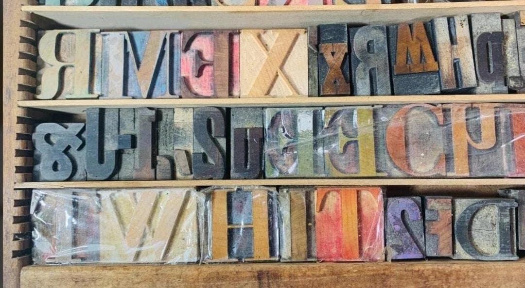 19–20世紀初頭 米国木製【活字ブロック 】HAMILTON 3点組