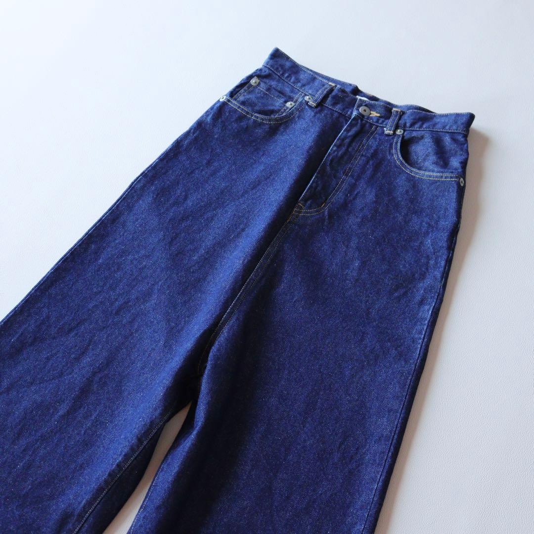 5261【美品】アンスクリア ワイドデニムパンツ ハイウェスト　L