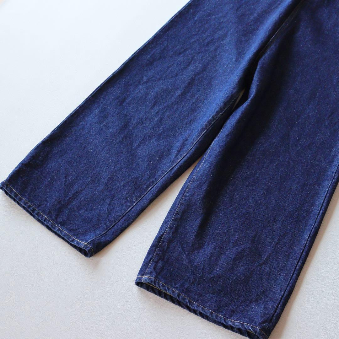 5261【美品】アンスクリア ワイドデニムパンツ ハイウェスト　L