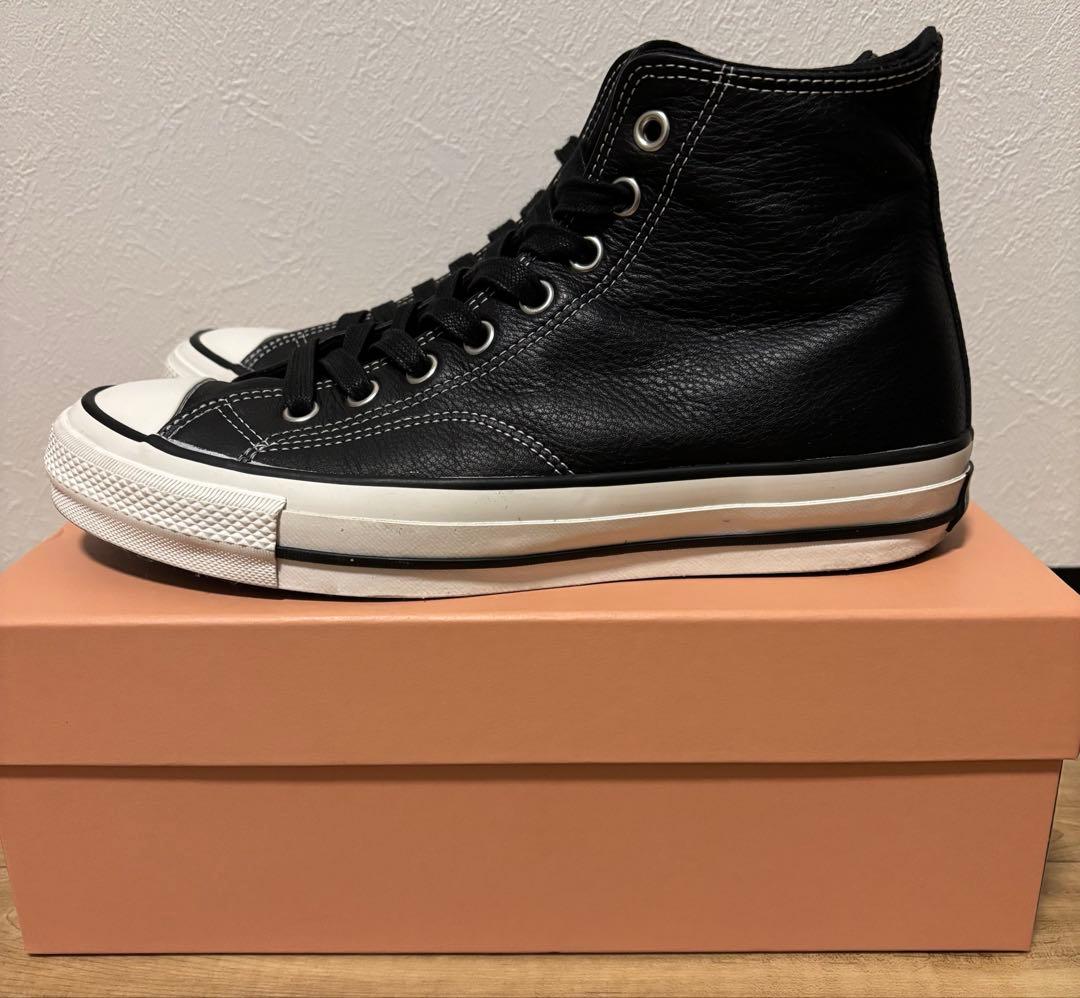 美品CONVERSE CHUCK TAYLOR LEATHER HI BLACK