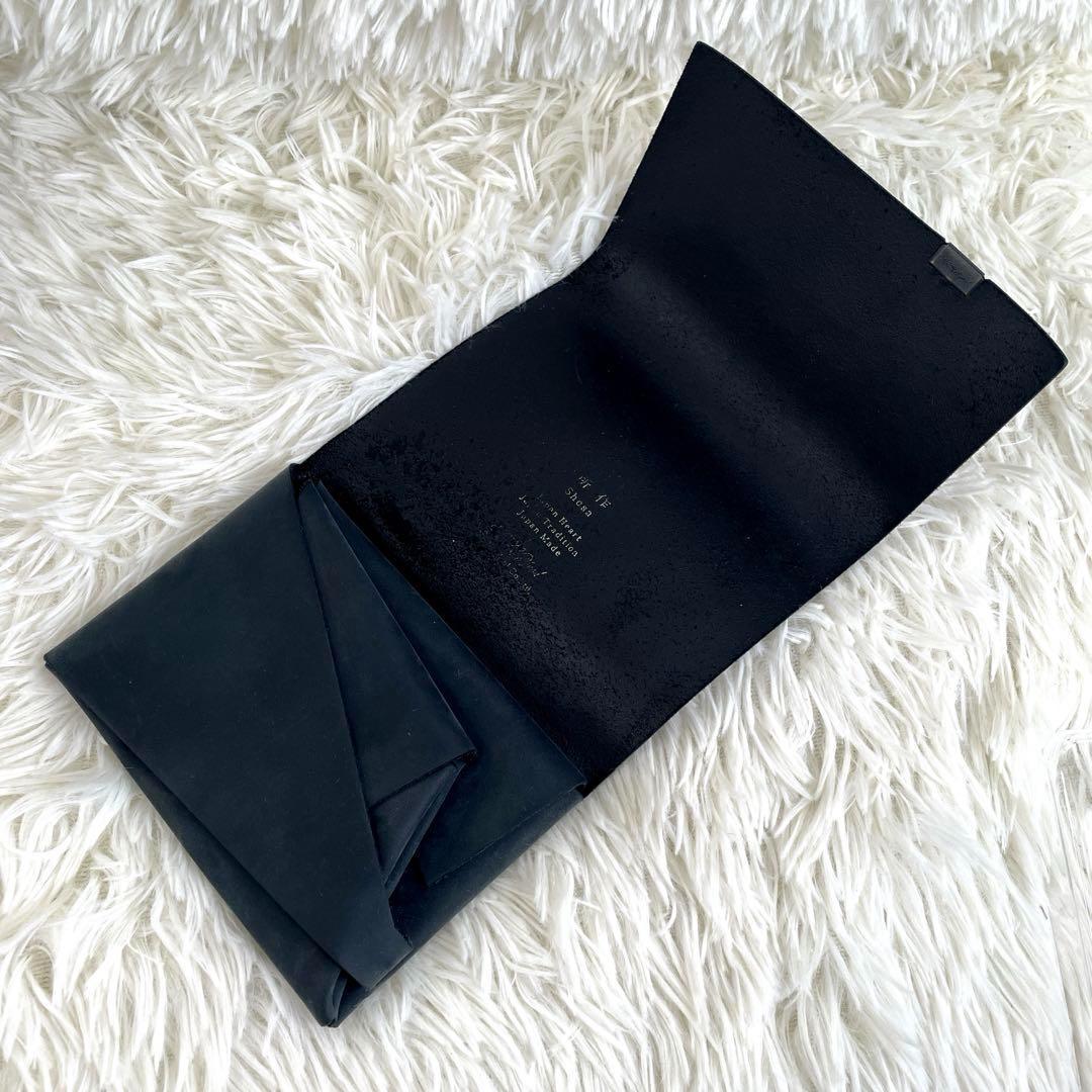 c483【所作】”極美品”ショサ オイルヌバックレザー ショートウォレット1.0