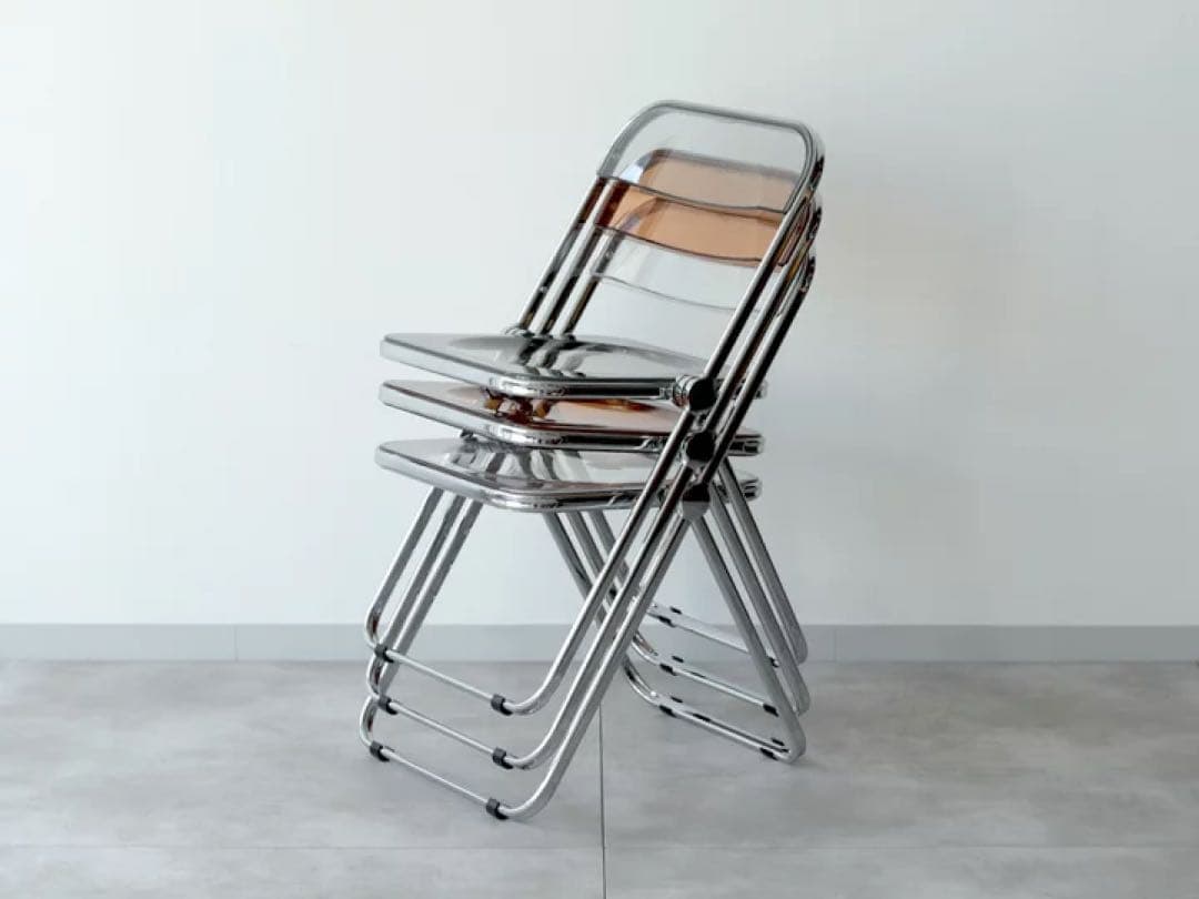 新品CASTELLI PLIA クリアチェア イス折り畳み椅子 リプロ