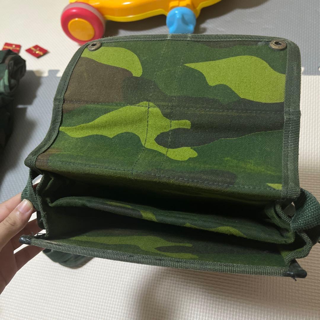 K　迷彩ウッドランドジャケット上下一式+ 迷彩キャンバスバッグ