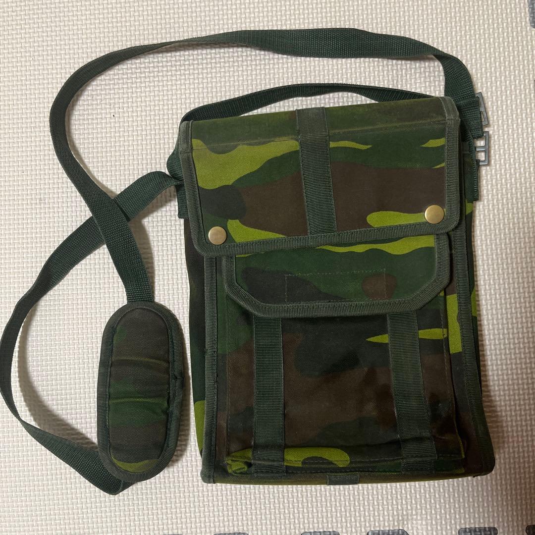 K　迷彩ウッドランドジャケット上下一式+ 迷彩キャンバスバッグ