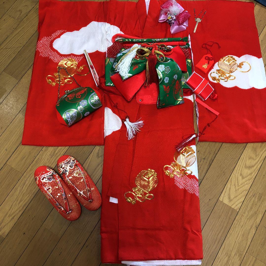 オススメ！絞り　金糸　こづち柄　赤　15点セット