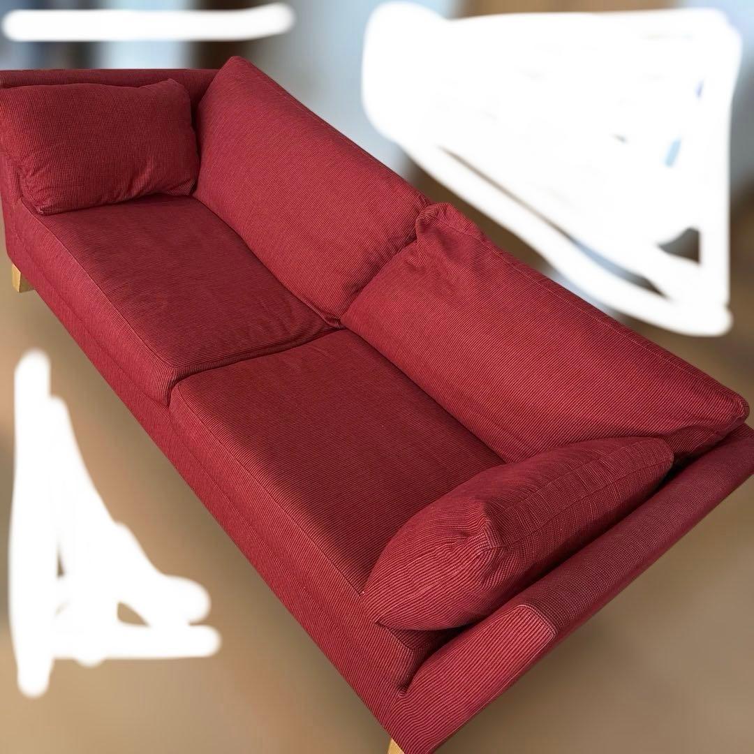 たのめる便送料込み　エスティック　SPIGA レッド系　ソファ 3人掛け