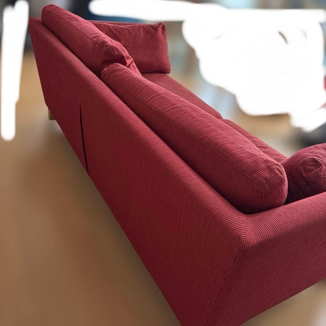 たのめる便送料込み　エスティック　SPIGA レッド系　ソファ 3人掛け