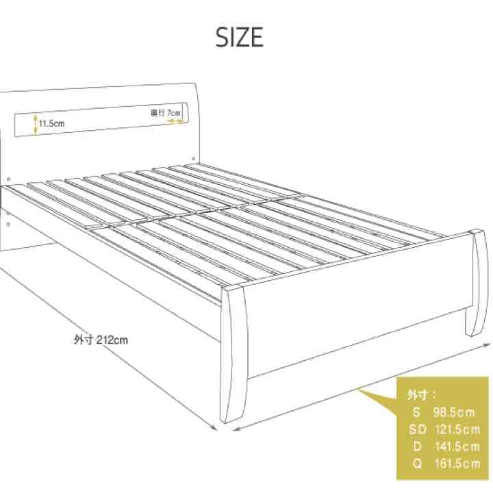 【送料無料！】LED照明付きダブルベッド（フレームのみ）