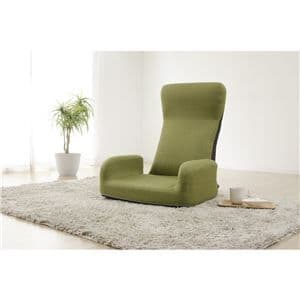 ひじ掛け付きハイバック座椅子 1人掛け グリーン