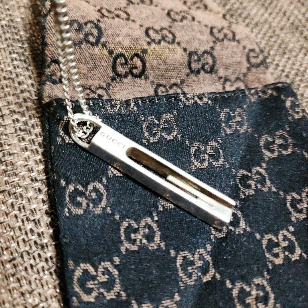 Gucci グッチ ネックレス カットアウト Gバー ペンダント シルバー925