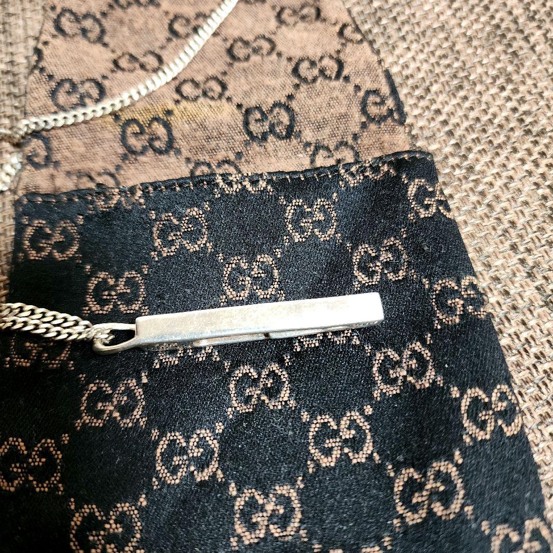 Gucci グッチ ネックレス カットアウト Gバー ペンダント シルバー925