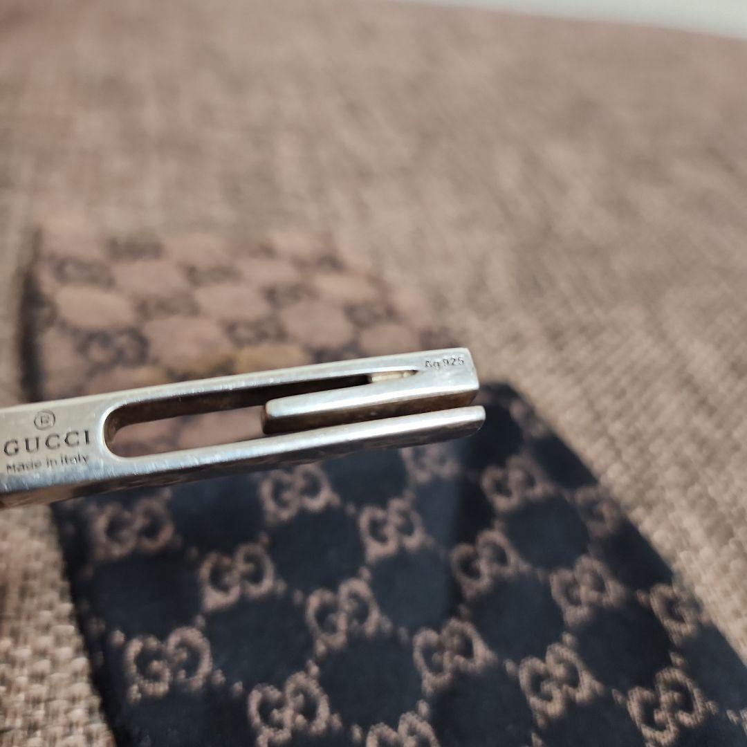 Gucci グッチ ネックレス カットアウト Gバー ペンダント シルバー925