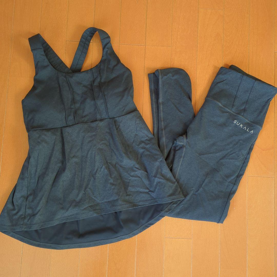 SUKALA　デニムクロスタンクトップ&デニムスリットレギンス　Sサイズ　セット