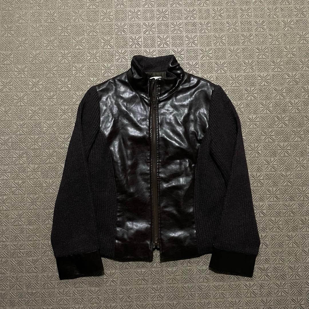ジャケット・アウター opium darkwear zip coating knit jacket