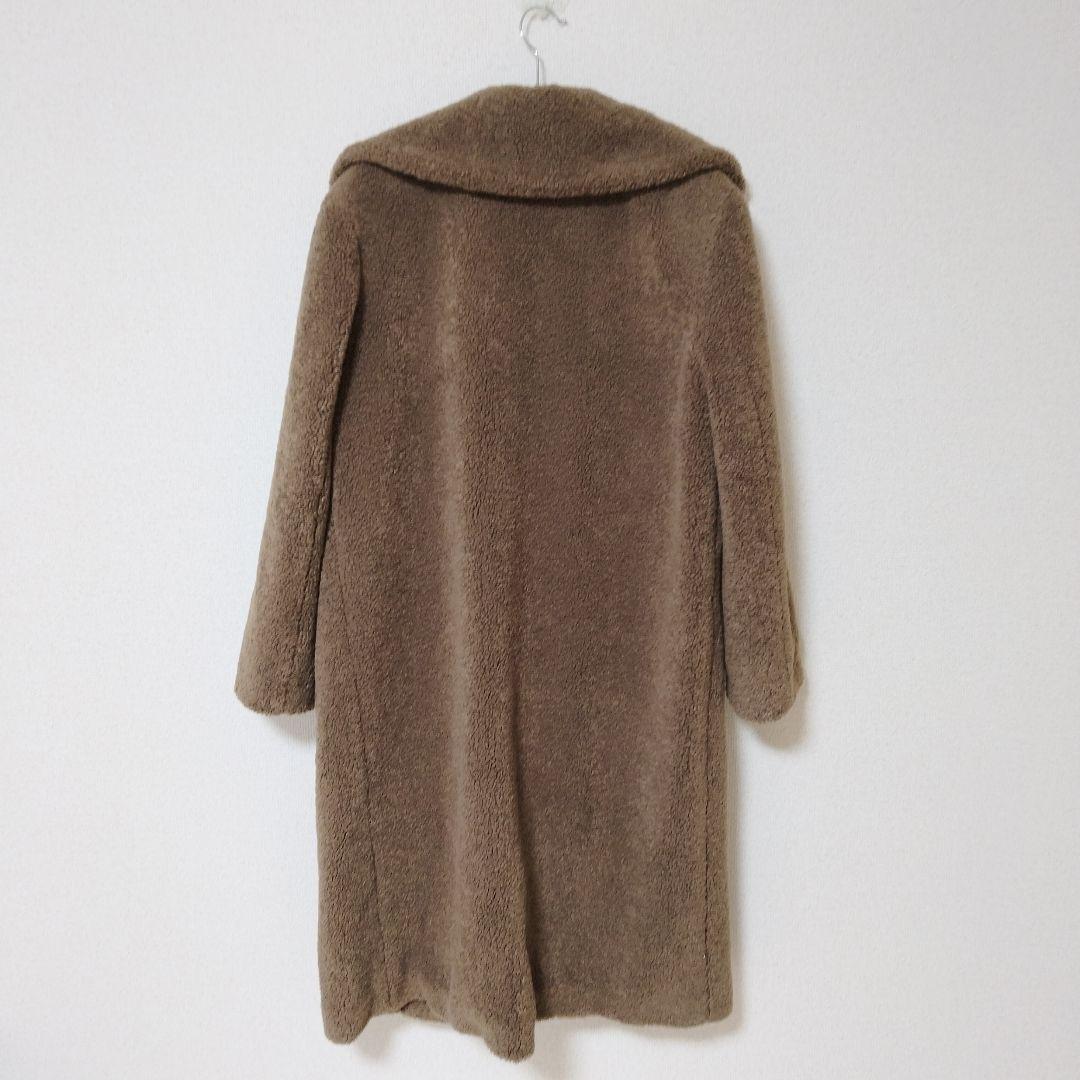 【美品】アニエスベー テディベア MANTEAU ボア コート ロング 茶 L