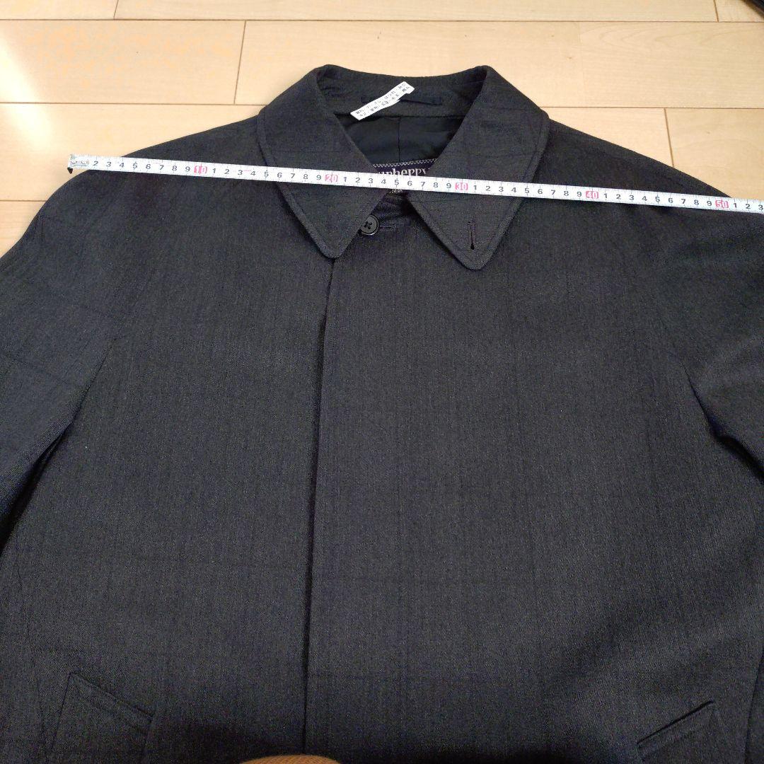 Burberry's　ダークグレー チェック ステンカラーコートWOOL100%