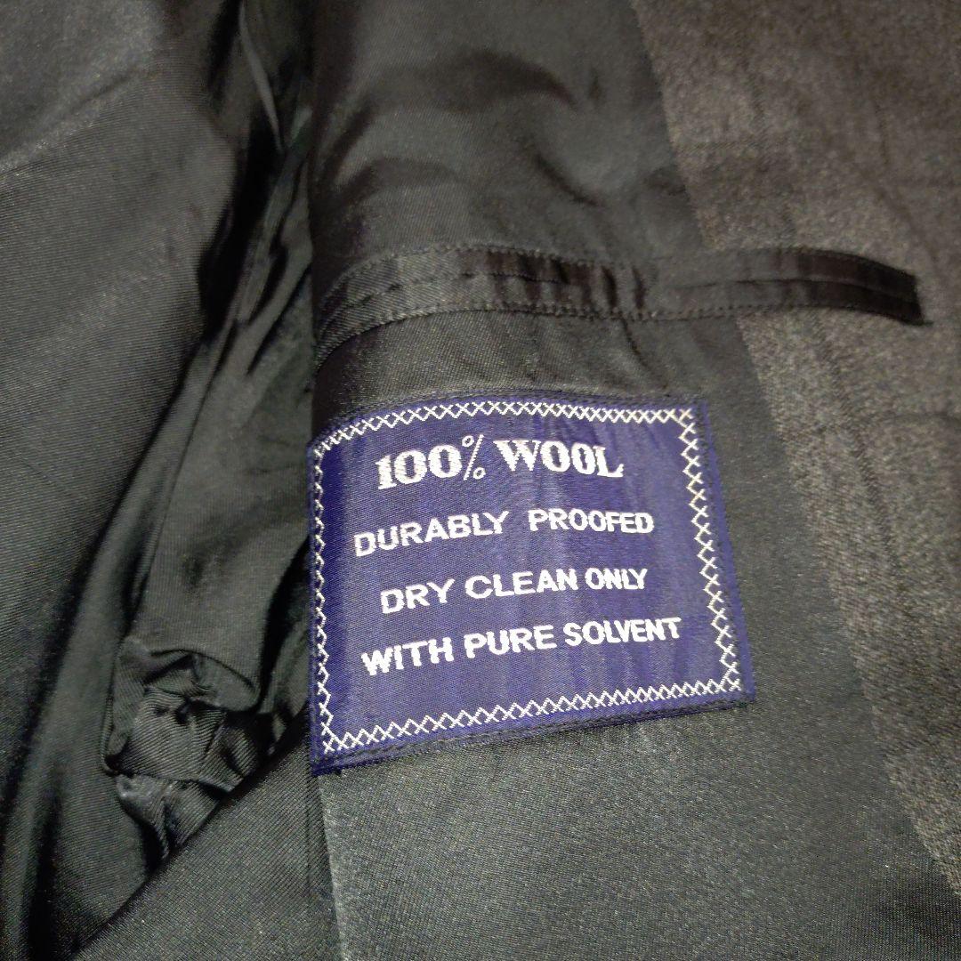 Burberry's　ダークグレー チェック ステンカラーコートWOOL100%