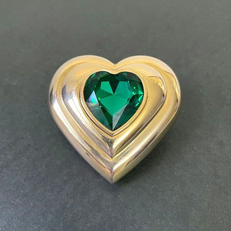 ✦イヴ・サンローラン YSL／ジュエルパウダーケース グリーン♡ヴィンテージ ✦