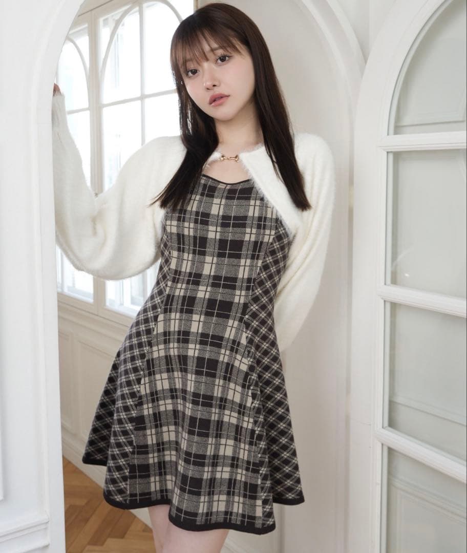 リップサービス　フェザーチェックアンサンブルワンピース