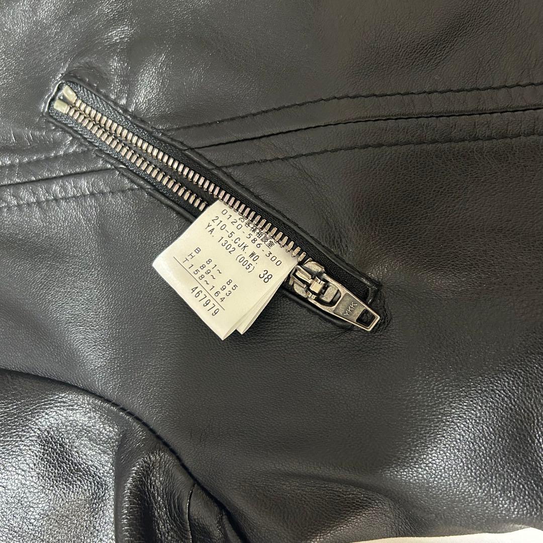 極美品 23区 羊革 レザージャケット シングル ラムレザー レディース 黒