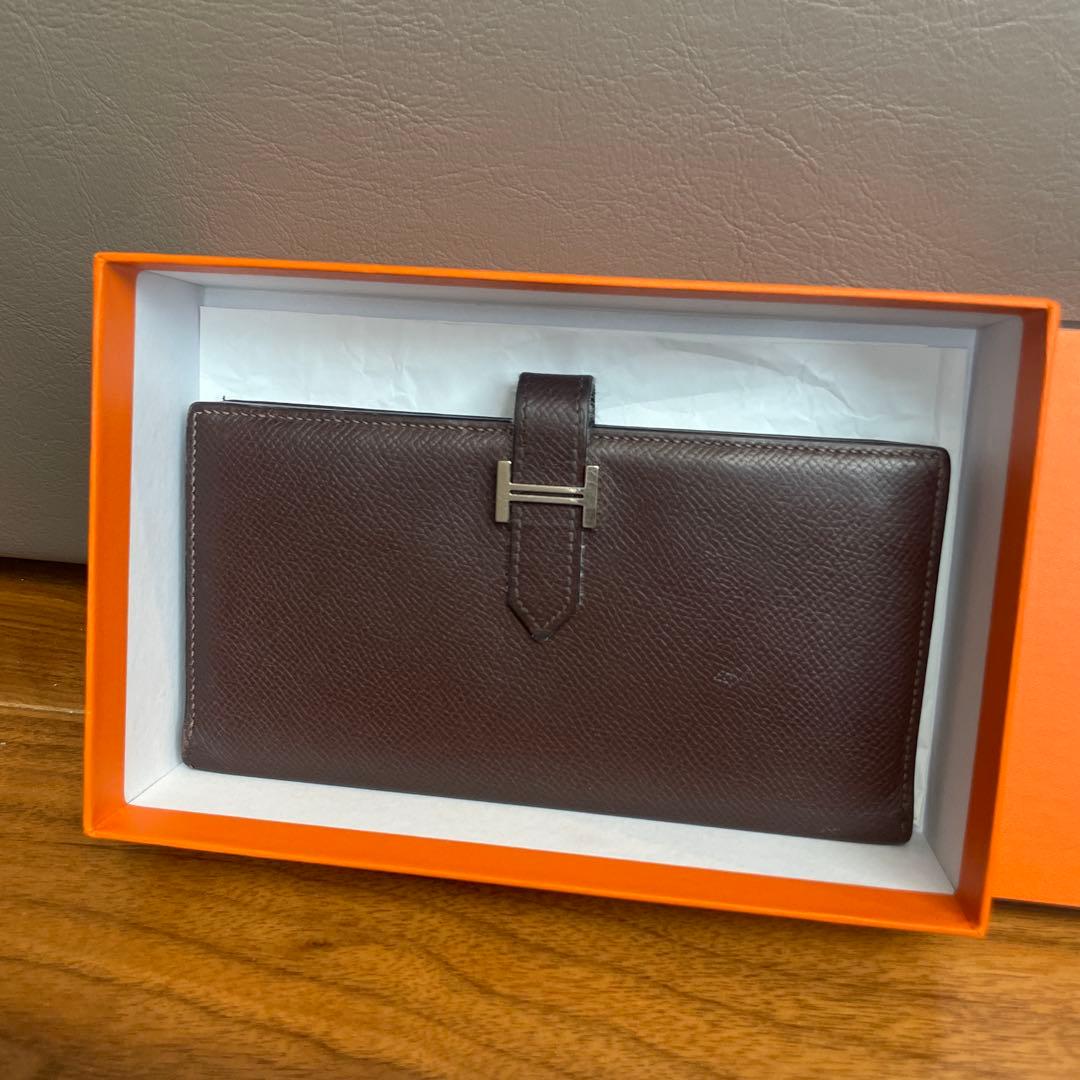 HERMES べアン財布　ショコラ箱あり