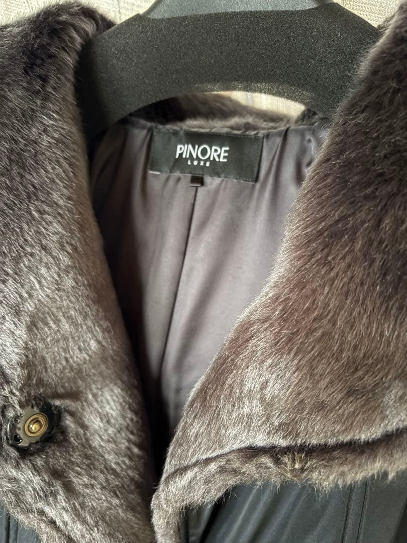 PINORE LUXE（ピノーレ リュクス） ファー付きロングコート　40