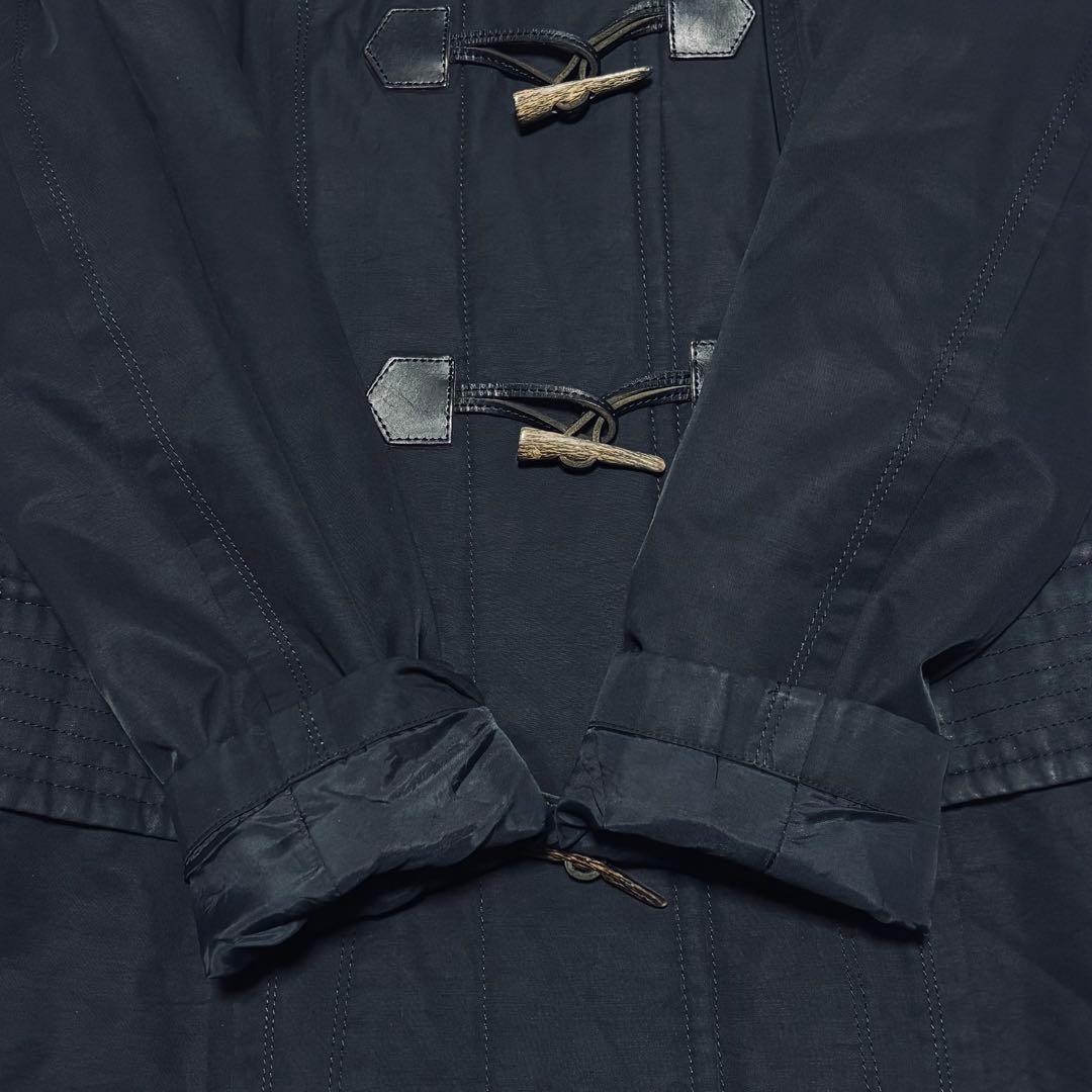 y2k バーバリー ブルーレーベル ダッフルコート ノバチェック ファー 黒 M