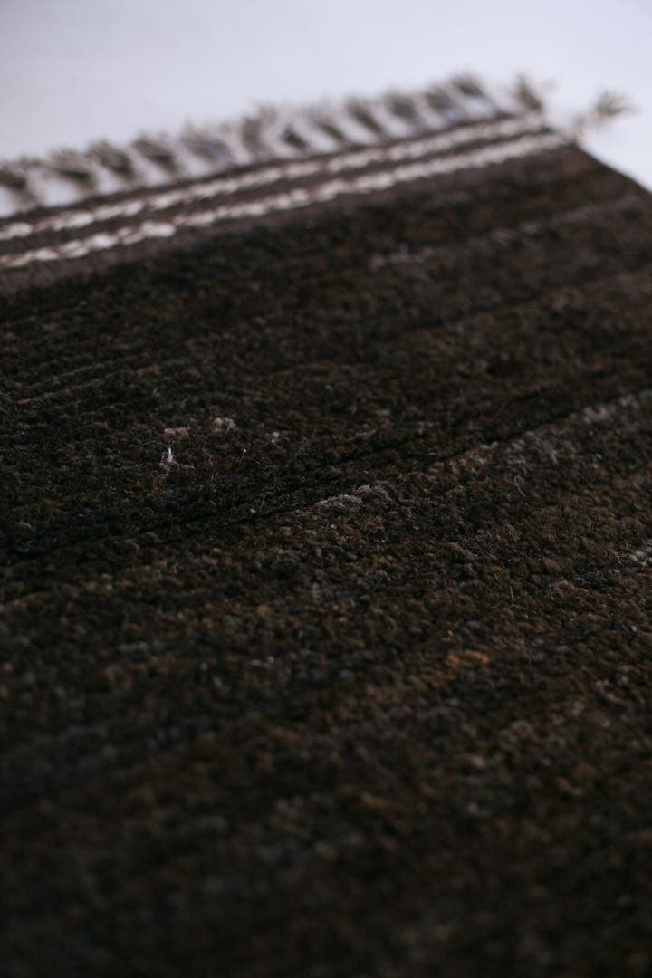 132×77 モロッコ　ベニワレン　新品　ウール　ブラウン　生成り