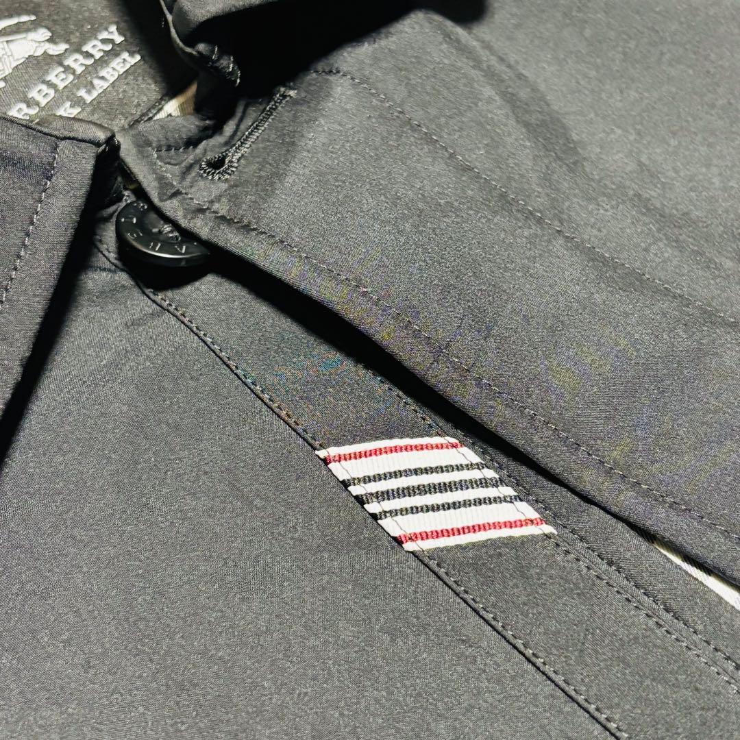 美品 バーバリー ブラックレーベル ステンカラーコート ノバチェック ブラック