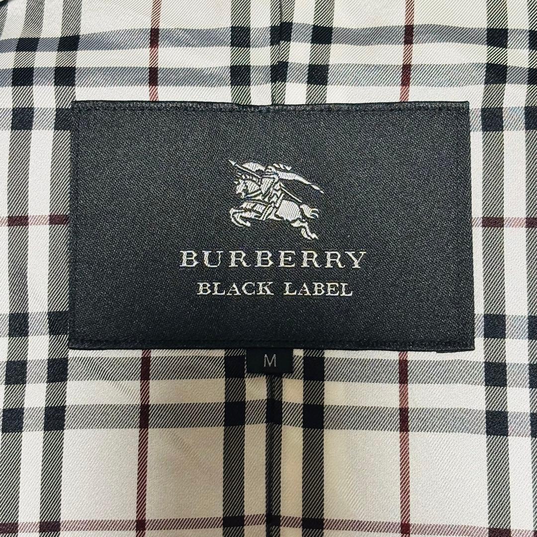 美品 バーバリー ブラックレーベル ステンカラーコート ノバチェック ブラック