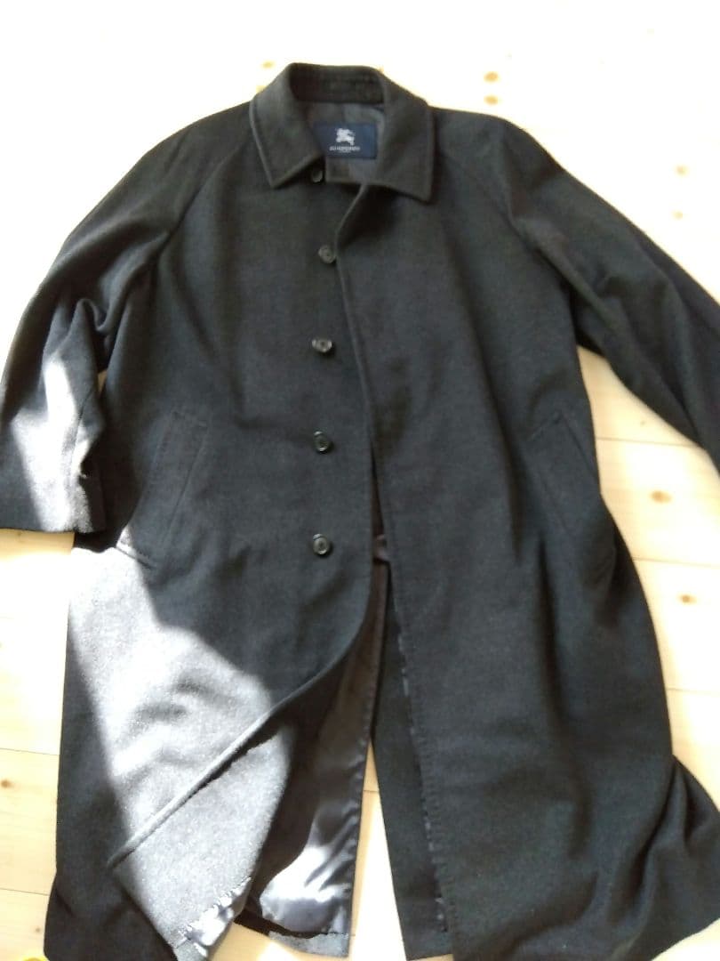 再再値下げ！BURBERRY メンズ　ブラック カシミヤステンカラーコート