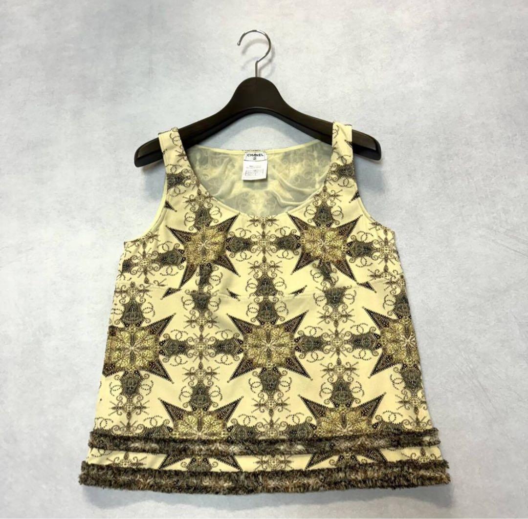 AA☆良品 CHANEL 06年 刺繍 ココマーク タンクトップ 正規品 42