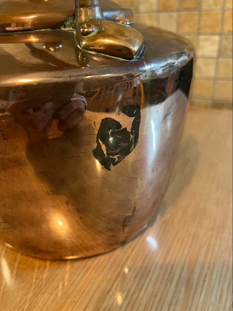 イギリス銅製クラシックティーケトル　アンティーク