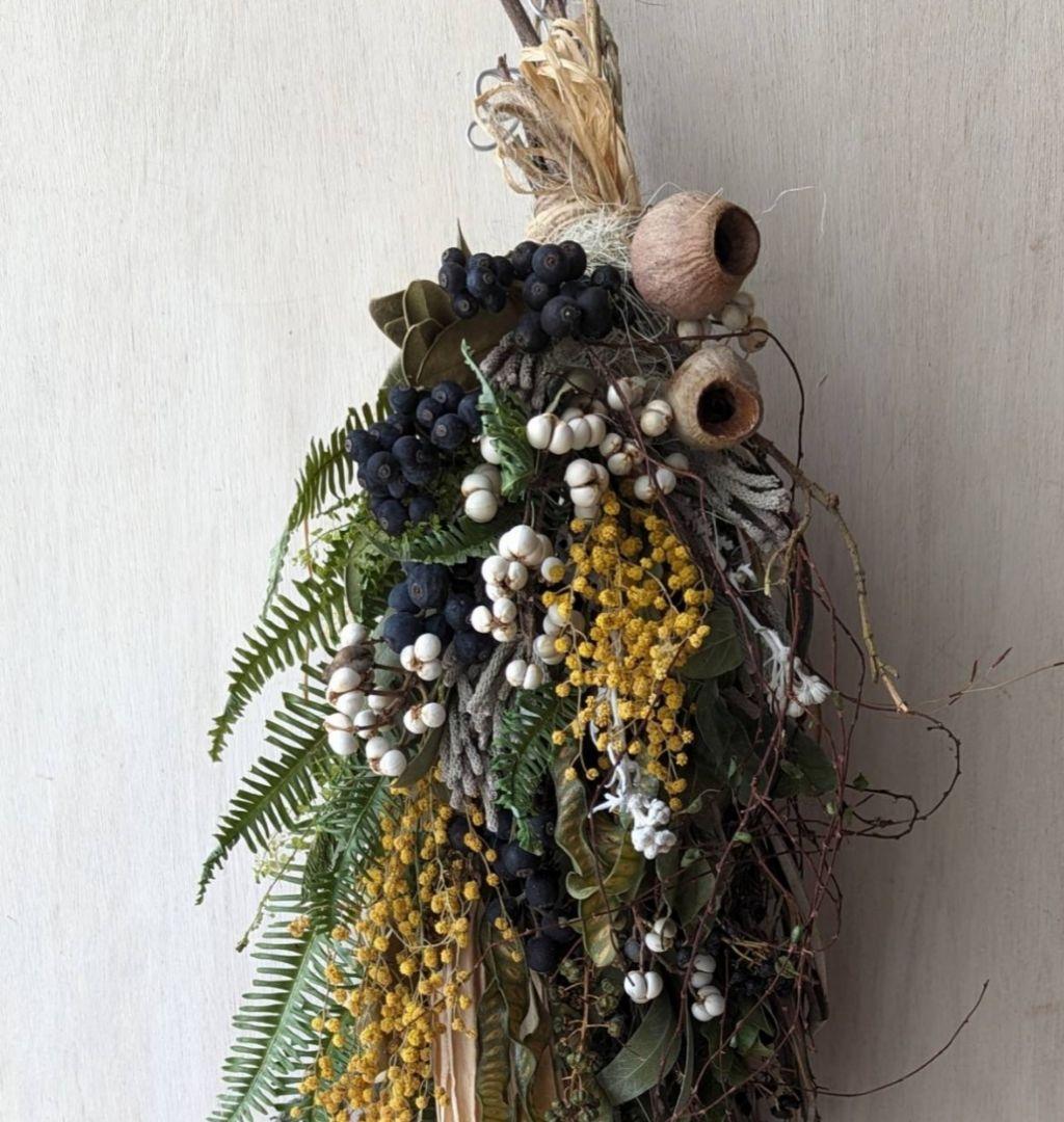 専用＊ミモザ&オクラ　ドライフラワースワッグ