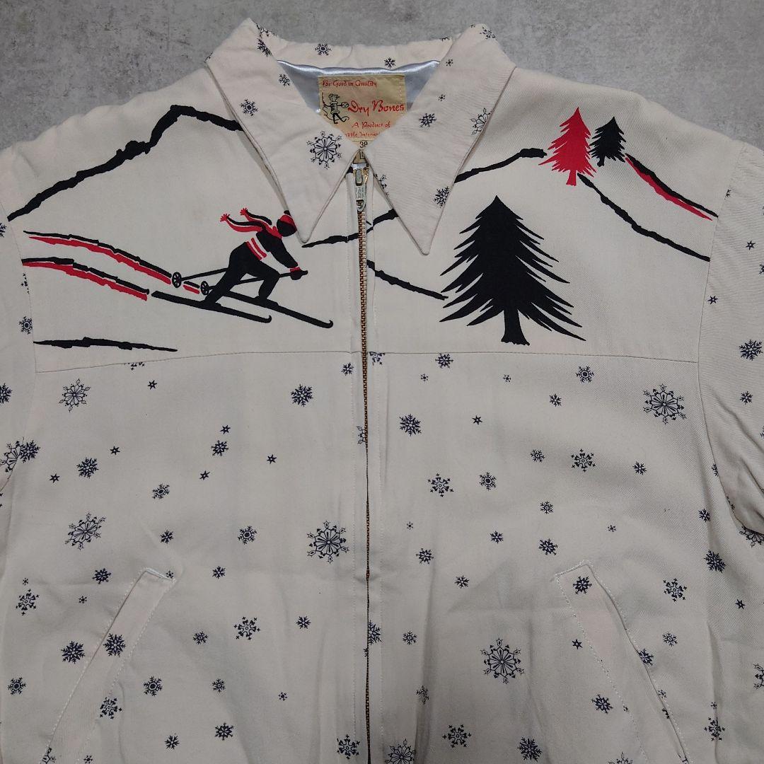 Dry Bones レーヨンギャバジャン スキー柄 スノーフレーク M