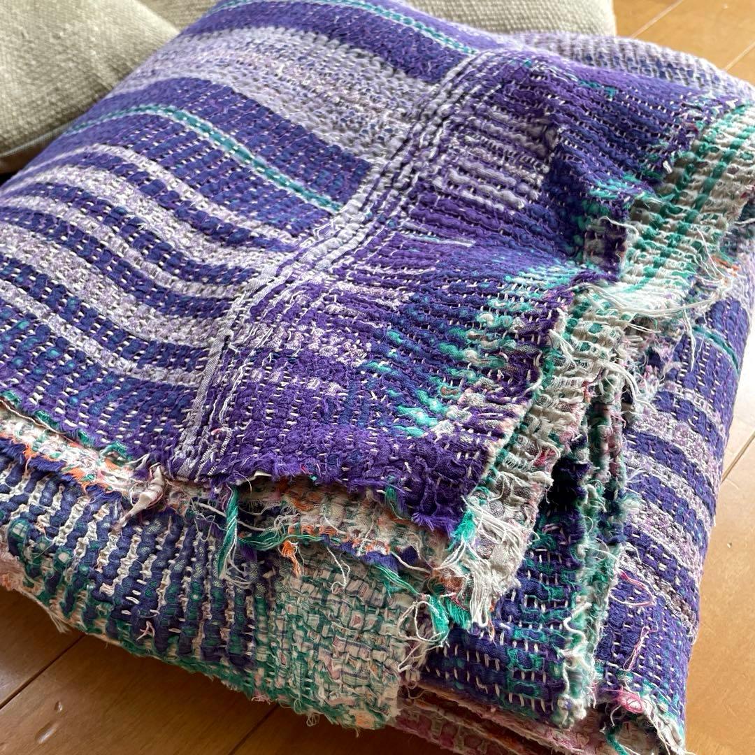 大判　138×200 インド　ヴィンテージカンタキルト　リバーシブル